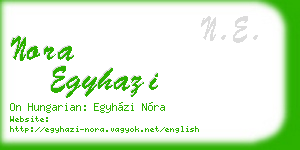 nora egyhazi business card